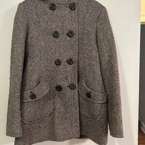 Jennifer Lopez Black and Gray Pea Coat